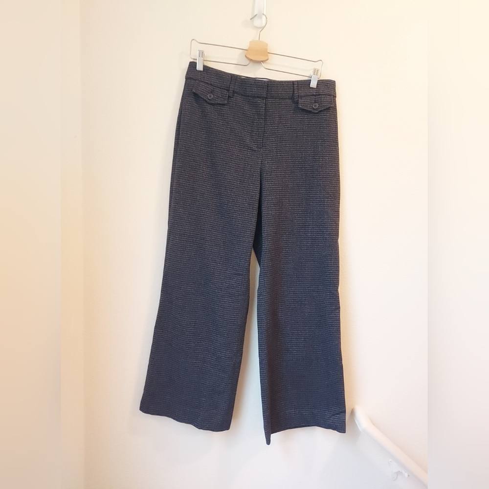 Loft High Waist Wide Leg Curvy Trouser Dress Pants, Size 10